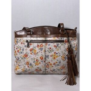 Patricia Nash Poppy Tote Handbag 100% Leather Designer  Mini Meadow Floral Print